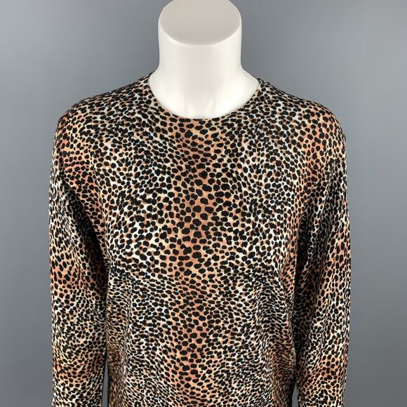 EQUIPMENT Size XS Black & Tan Cheetah Print Wool Pullover - Picture 2 of 5